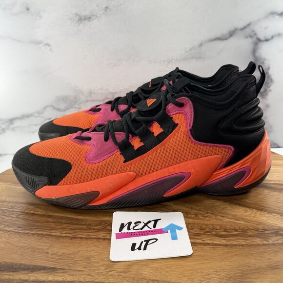 Men’s 11-Adidas BYW Select Black Impact Orange Team Real Magenta Basketball Shoe - Picture 1 of 9